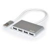 Port USB2.0 to 4 x USB2.0 480Mbps 4 Port Hub - Silver - Image 3