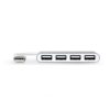 Port USB2.0 to 4 x USB2.0 480Mbps 4 Port Hub - Silver - Image 4