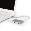 Port USB2.0 to 4 x USB2.0 480Mbps 4 Port Hub - Silver - Image 2