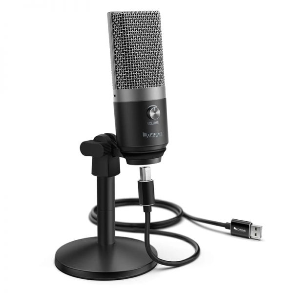 Fifine K670B Cardioid USB Condensor Microphone with Stand - Black