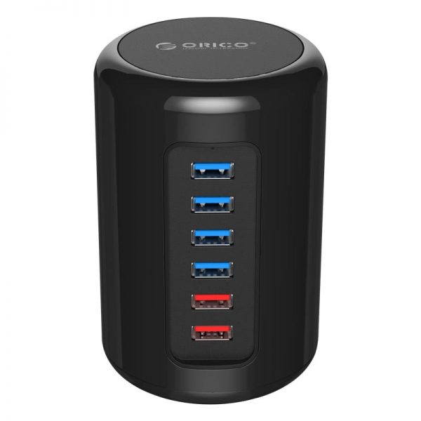 Orico 4xUSB3.0 and 2xCharging Ports Ultra-Mini Hub - Black