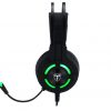 T-Dagger Andes Green Lighting|210cm Cable|USB|Omni-Directional Luminous Gooseneck Mic|40mm Bass Driver|Stereo Gaming Headset - Black/Green - Image 2