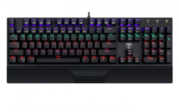 T-Dagger Destroyer 104 Key|Wrist Guard|Rainbow Backlit Gaming Mechanical Keyboard - Black