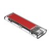 Orico M.2 NVME (2230/2242/2260/2280) to USB3.1(Device Input) Gen-2 Type-C(Enclosure Side) Transparent SSD Enclosure (2TB Max) - Red Heatsink (Compatible with CTA2-SV/CTA2-GR) - Image 2