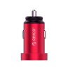 Orico Dual Port Mini USB Car Charger - Red - Image 2