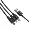 Orico 3in1 1xLightning|1xUSB-C|1xMirco USB 1.2m ChargeSync Cable - Black - Image 2