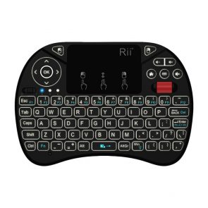 Rii QWERTY RGB Backlighting Media Touchpad with Scroll Wheel - Black