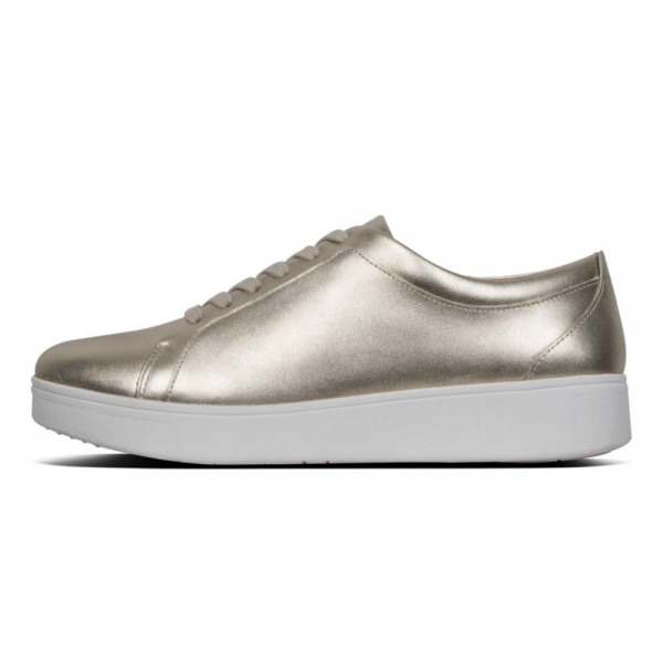 FitFlop Rally Leather Sneaker Platino